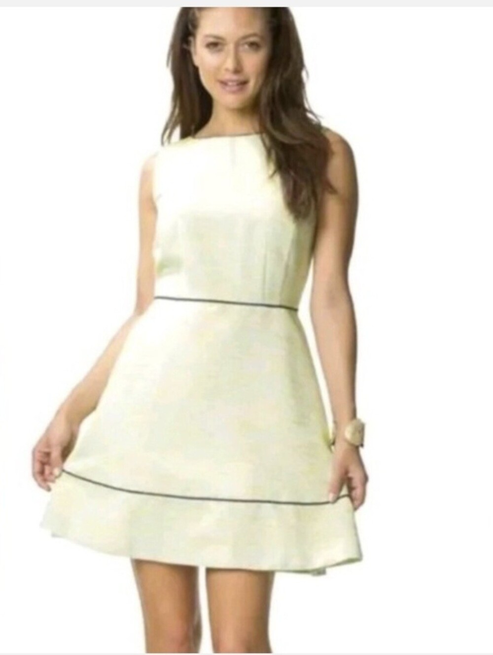 Sail to Sable Limeade Metallic Fit & Flare Resort Tweed Dress Sz 4